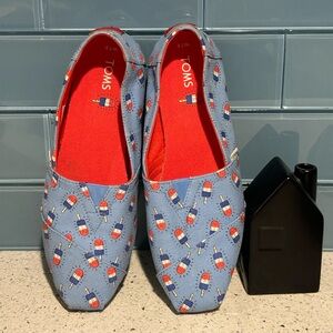 Popsicle Toms Blue Slip Shoe On 7.5